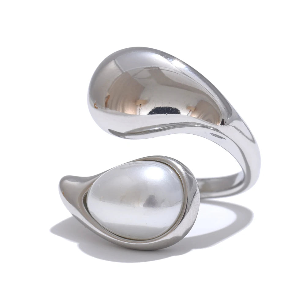 Anel Gota Perolado Banhado a Ouro 18k