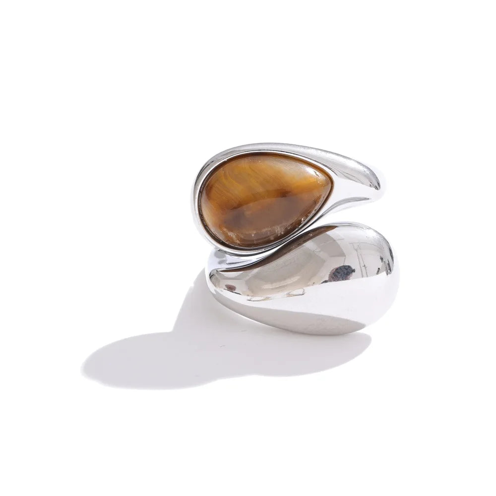 Anel Gota Perolado Banhado a Ouro 18k