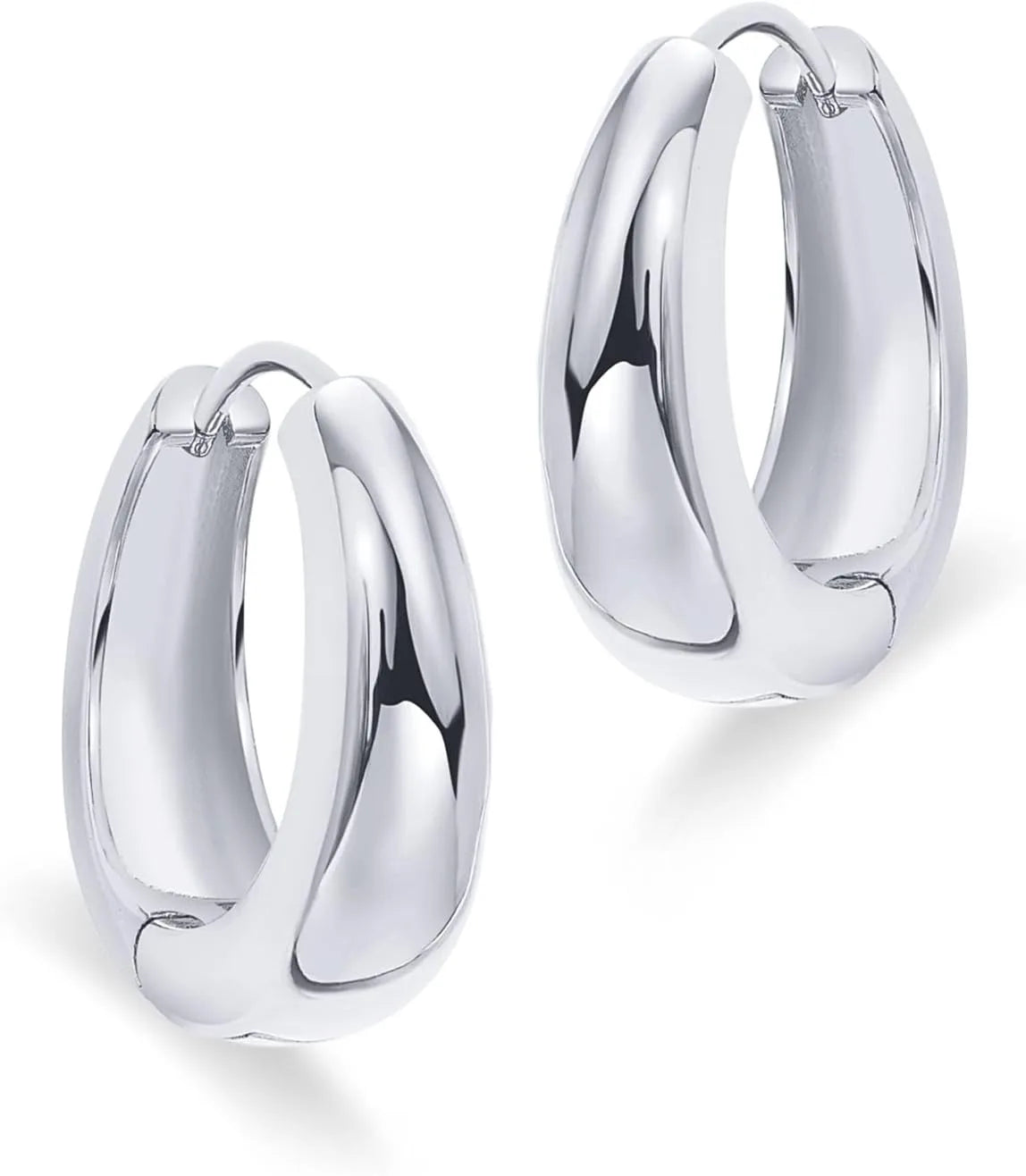 Argola Lisa Oval Mharessa Banhado a Ouro 18k