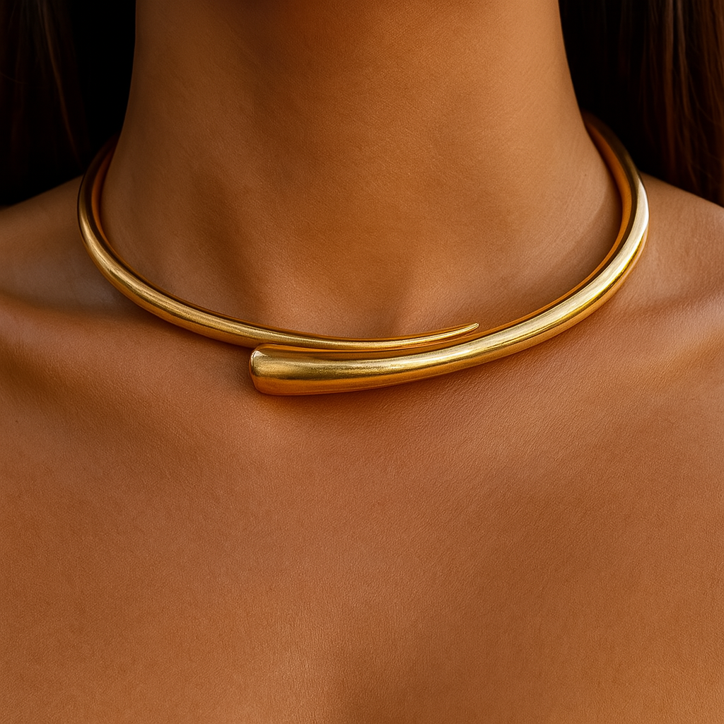 Choker Lisa Banhada Ouro 18K Dhalina