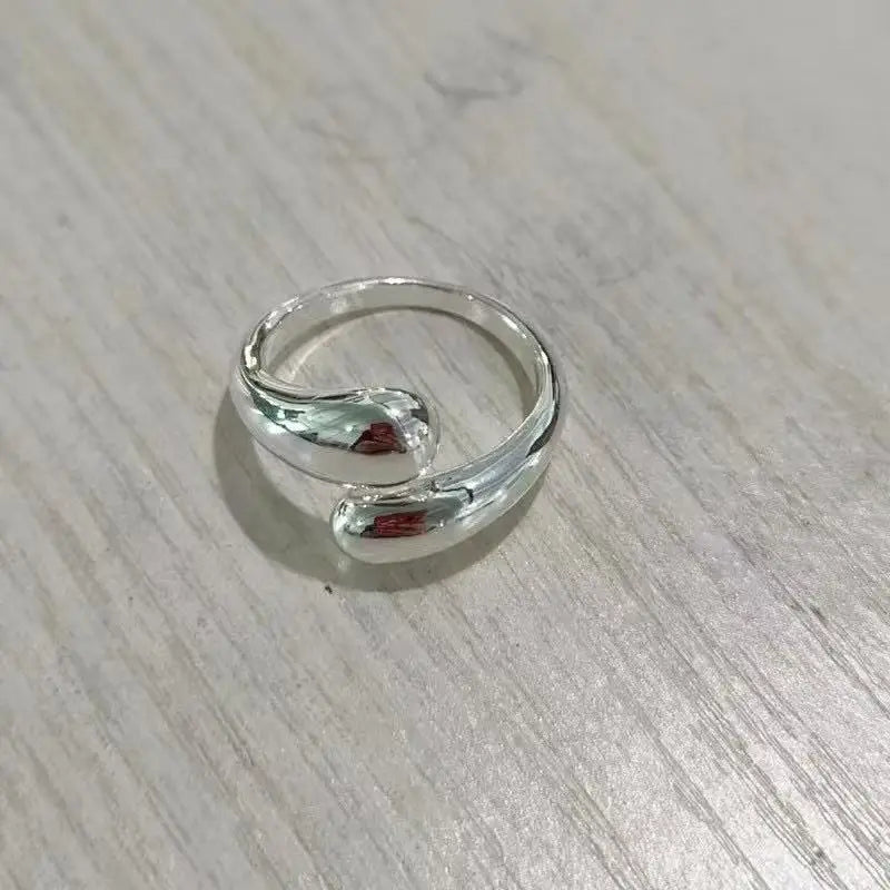 Anel Ajustável Gota Banhado a Ouro 18k