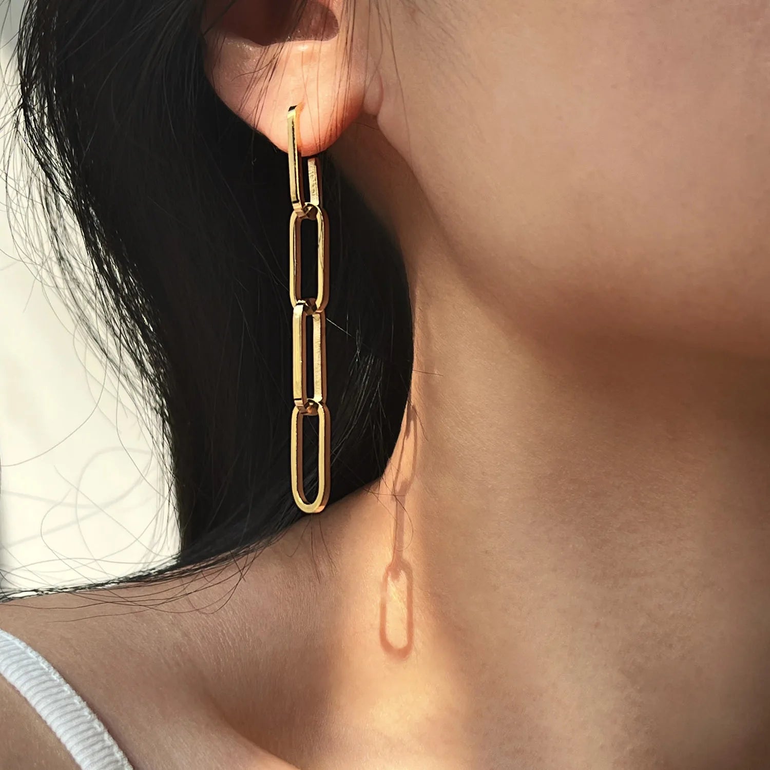 Brinco Corrente Anastasia Banhado Ouro 18K