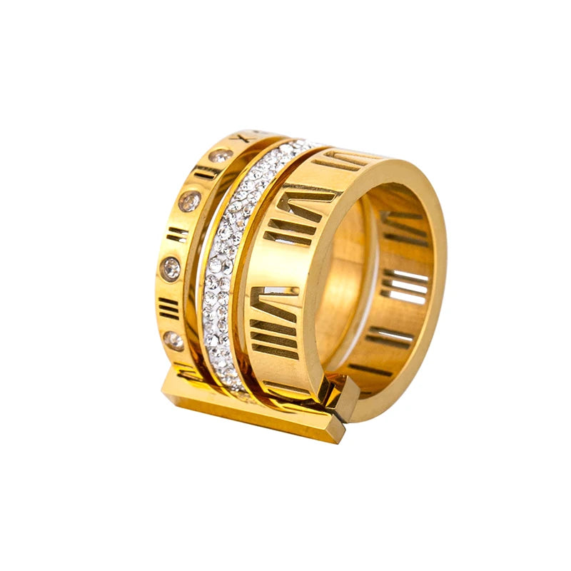 Anel Triplo Banhado Ouro 18k Dhalina