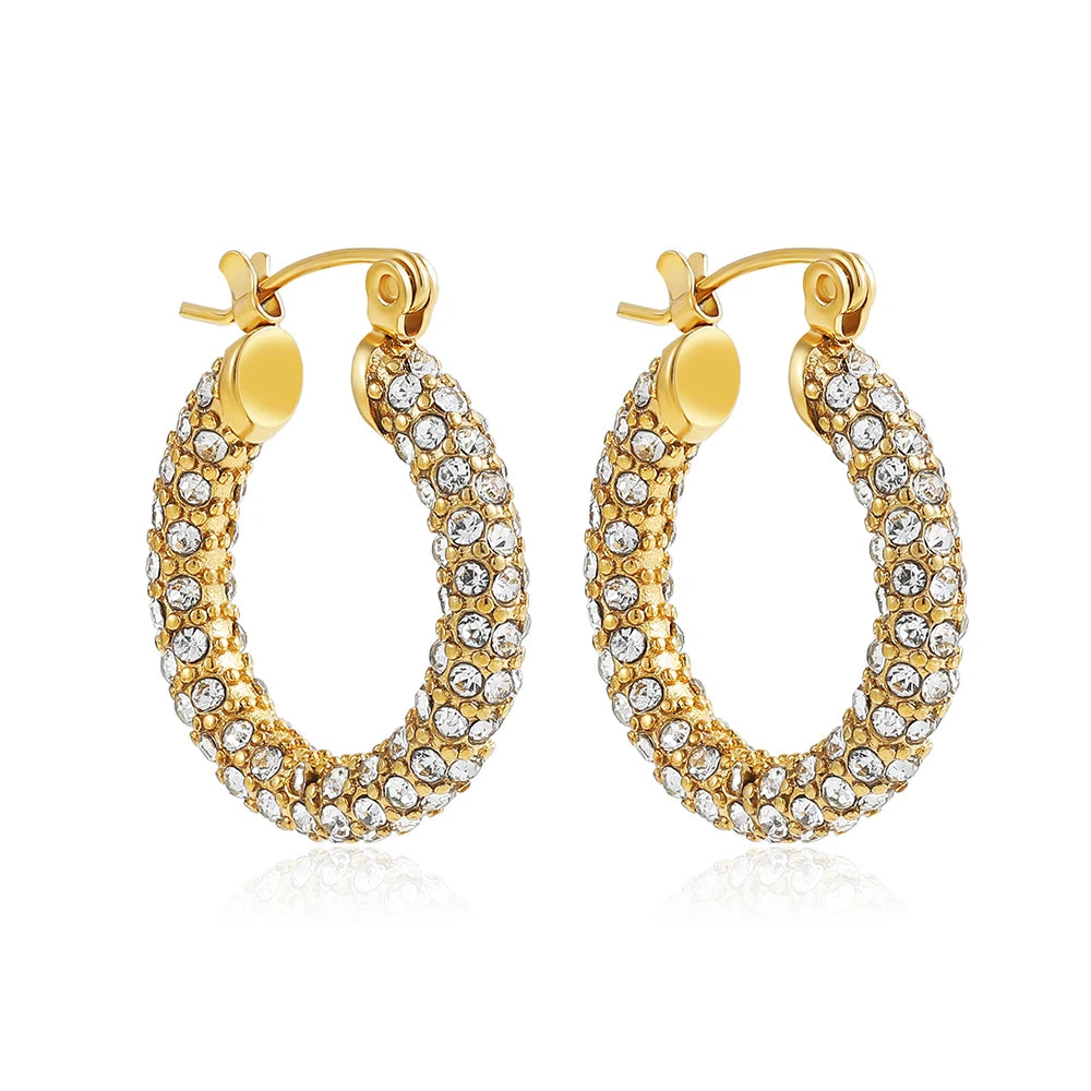 Brinco Argola Cravejado Lure Banhado Ouro 18K
