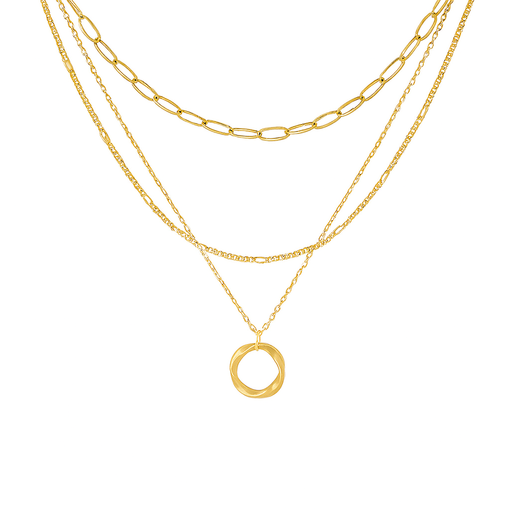 Trio de Colar Noemi Banhado a Ouro 18K
